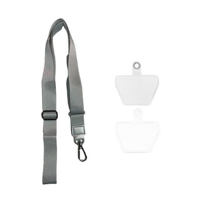 Trimate カラビナ付きネックストラップ&外付けストラップホール(2枚)グレー TR-STP009-GY 1個 67-4920-97（直送品）