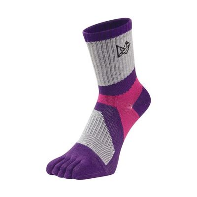 エビスニット メリノウールミドルソックス 5指タイプ パープル 23~25cm TR-1426 1足 67-4573-53（直送品）