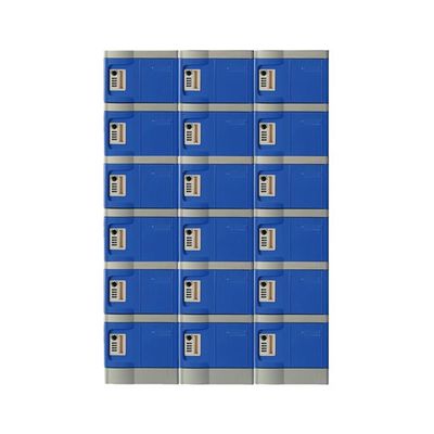 MTセキュリティジャパン 小物入れロッカー(ダイヤル錠) 3列6段/18人用 T-280E-3-6 1セット 64-9603-31（直送品）