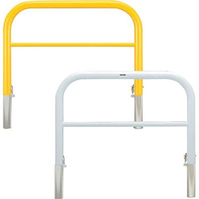 カネソウ 車止め アーチ型 横バー付 スチール製 焼付塗装 脱着式 スチール製蓋 鍵付 Yシリーズ YBW6L30-DL(W) 1本（直送品）