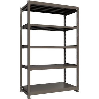 ICHIMAI 重量ボルトレスラック 段荷重1000Kg H2400×W1500×D750 天地5段 単体グレー TH1000-857T5（直送品）