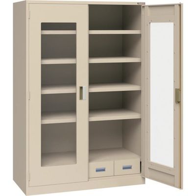 トラスコ中山 TRUSCO スーパーヘビーキャビネット 窓・4枚棚・引出小4個 SHC-604M4S-A 1台 585-6966（直送品）