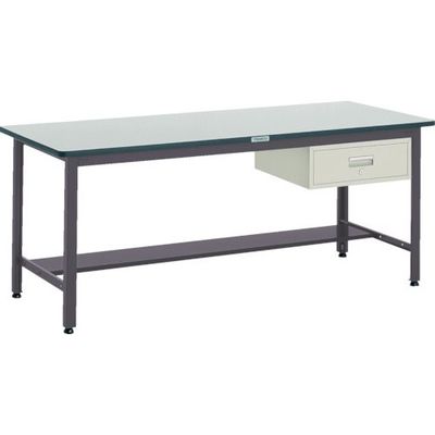 TRUSCO 中荷重作業台(500kg)AEW型 1500X750XH740 1段引出付 ダークグレー色 AEWR-1575F1 1台（直送品）
