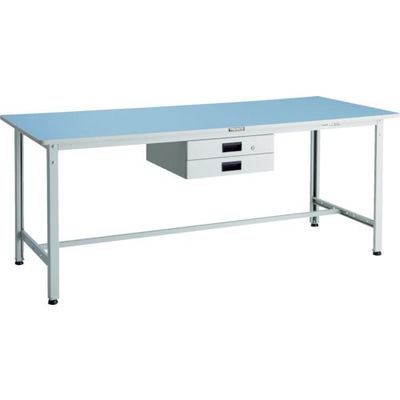 TRUSCO 軽荷重作業台(250kg)BE型 1800X750XH740 薄型1段引出付 ホワイト色 BER-1875UDK1W 1台（直送品）