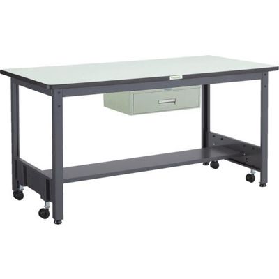 TRUSCO 中荷重作業台(500kg)CFW型 1500X900XH740 1段引出付 ダークグレー色 CFWP-1590F1 1台（直送品）