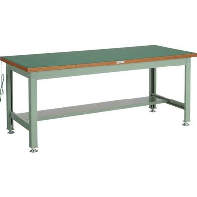 TRUSCO 中荷重作業台(2000kg)DW型 900X750XH742 帯電防止マット張り グリーン色 DW-900D 1台（直送品）