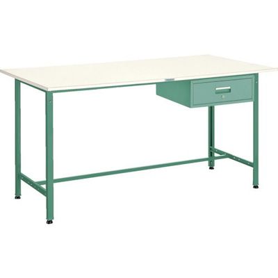 TRUSCO 軽荷重立作業台(300kg)HAE型 1800X600XH900 1段引出付 グリーン色 HAE-1860F1 1台（直送品）