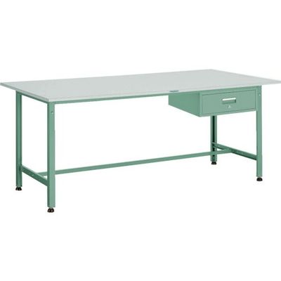 トラスコ中山 TRUSCO 軽荷重作業台(300kg)AE型 1800X600XH740 1段引出付 グリーン色 RAE-1860F1 1台（直送品）