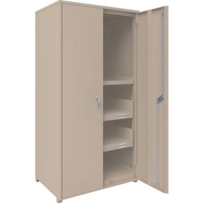 TRUSCO M2型軽中量棚棚 背板・側板・扉付 W860XD600 HTM型スライド棚2段付 M2-6363-HTM62-SGD 1台（直送品）