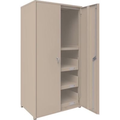 TRUSCO M2型軽中量棚棚 背板・側板・扉付 W860XD600 HTM型スライド棚3段付 M2-6363-HTM93-SGD 1台（直送品）