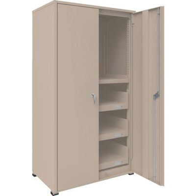 TRUSCO M3型中量棚 背板・側板・扉付 W900XD595 HTM型スライド棚3段付 M3-6363-HTM93-SGD 1台（直送品）