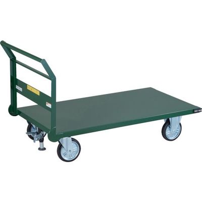 トラスコ中山 TRUSCO 鋼鉄製運搬車 ハンドル側自在車輪 1400X750 φ200プレス車 Lストッパー付 SH-1LCS 1台（直送品）