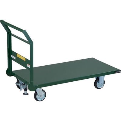 トラスコ中山 TRUSCO 鋼鉄製運搬車 ハンドル側自在車輪 1200X600 φ150プレス車 Lストッパー付 SH-2LCS 1台（直送品）