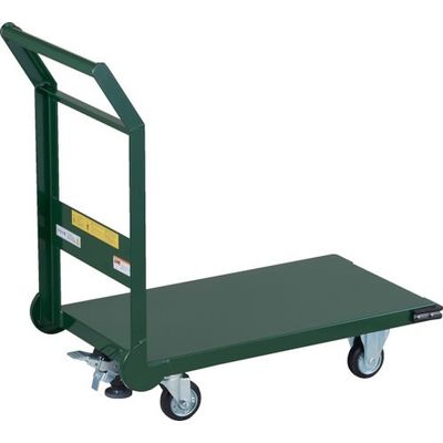 トラスコ中山 TRUSCO 鋼鉄製運搬車 ハンドル側自在車輪 800X450 φ100プレス車 Lストッパー付 SH-3CS 1台（直送品）