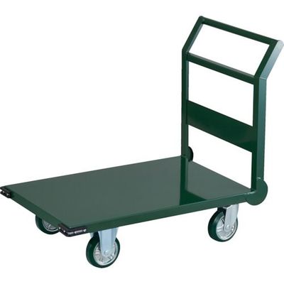 トラスコ中山 TRUSCO 鋼鉄製運搬車 ハンドル側自在車輪 1200X750 φ200ウレタン車 緑 SH-1UC 1台 256-5617（直送品）