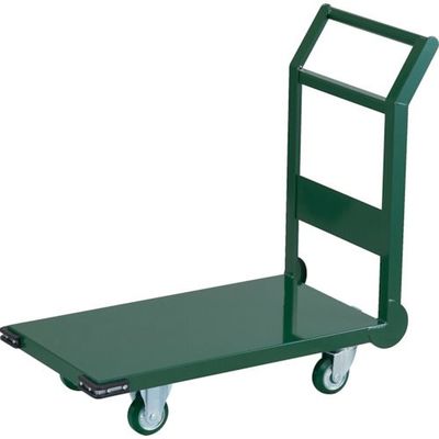 トラスコ中山 TRUSCO 鋼鉄製運搬車 ハンドル側自在車輪 800X450 φ100ウレタン車 緑 SH-3UC 1台 256-5614（直送品）