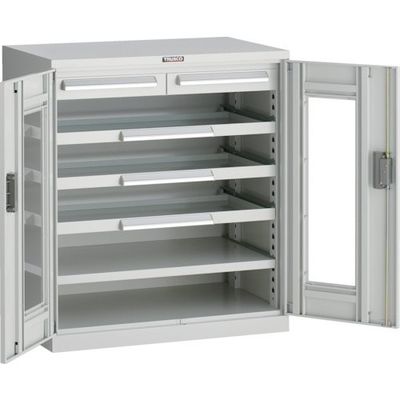 TRUSCO DX型スライド工具キャビネット 881X551XH1000 スライド3段 アクリル扉 ホワイト色 DX-32AG-W 1台（直送品）