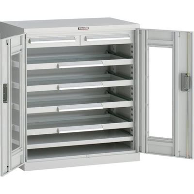 TRUSCO DX型スライド工具キャビネット 881X551XH1000 スライド4段 アクリル扉 ホワイト色 DX-33AG-W 1台（直送品）