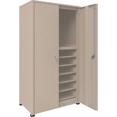 TRUSCO M3型中量棚 背板・側板・扉付 W900XD571XH1800 引出用スライド棚6段付 M3-6363-SL6-SGD 1台（直送品）