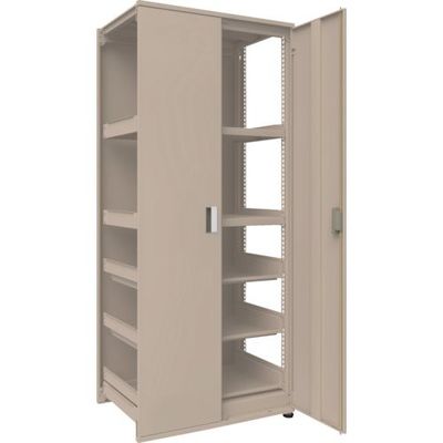 TRUSCO M3型ユニット中量棚 両開き扉 背パネル 引出用スライド棚3段付 H2100XW900 連結 M3-U7364-SL3-SRB（直送品）