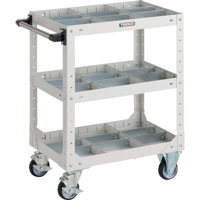 トラスコ中山 TRUSCO SR型ワゴン 600X400XH795 仕切板付 W色 SR-3P-W 1台 263-8977（直送品）