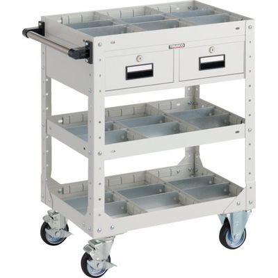 トラスコ中山 TRUSCO SR型ワゴン 600X400XH795 引出・仕切板付 W色 SR-FP3-W 1台 263-8978（直送品）