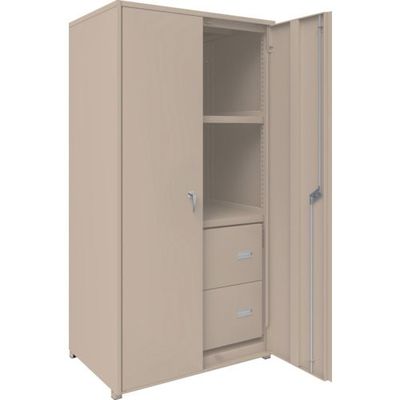 TRUSCO M2型軽中量棚棚 背板・側板・扉付 W860XD600 HM型深型引出し2段付 M2-6364-HM62-SGD 1台（直送品）