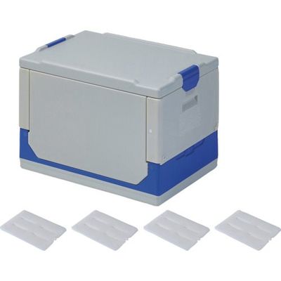 クールワン折りたたみ保冷ボックス(GY)冷凍保冷剤4個付(500G)セット COG-10-KCUL1505(500G)X4SET 1セット（直送品）