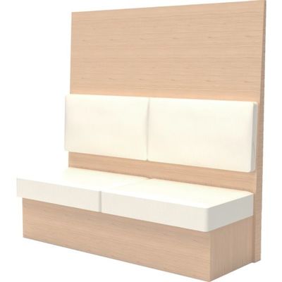 TRUSCO ミーティングベンチシングル H1500XW1500XD575木目ナチュラル 生地レザーホワイト MBS54NLW 1台（直送品）