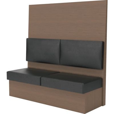 TRUSCO ミーティングベンチシングル H1800XW1500XD575木目タークブラウン 生地レザーブラック MBS64DBLBK 1台（直送品）