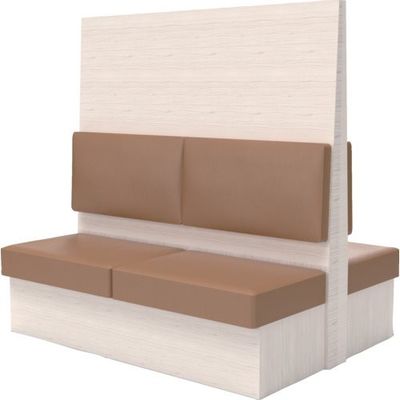 TRUSCO ミーティングベンチダブル H1500XW1500XD1150木目ナチュラル 生地レザーブラウン MBW54NLBR 1台（直送品）