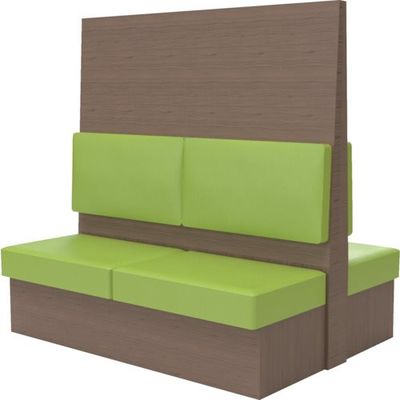 TRUSCO ミーティングベンチダブル H1800XW1500XD1150木目タークブラウン 生地レザーグリーン MBW64DBLGR 1台（直送品）