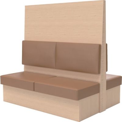 TRUSCO ミーティングベンチダブル H1800XW1800XD960木目ナチュラル 生地レザーブラウン MBW66NLBR 1台（直送品）