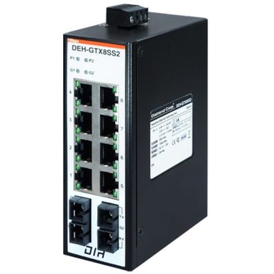 産業用イーサネットスイッチングハブ ギガビットタイプ 光ポート搭載 SCポート搭載 シングルモード DEH-GTX8SS2 1台（直送品）