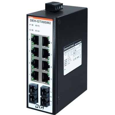 産業用イーサネットスイッチングハブ ギガビットタイプ 光ポート搭載 SCポート搭載 マルチモード DEH-GTX8SM2 1台（直送品）