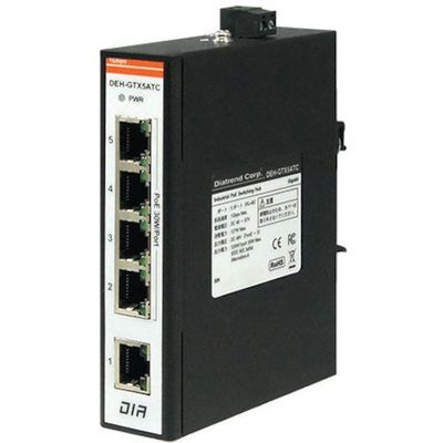 ダイヤトレンド Diatrend <PoE対応>産業用イーサネットスイッチングハブ ギガビットタイプ DEH-GTX5ATC 1台（直送品）