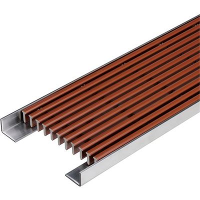 カネソウ 樹脂製グレーチング 縦目タイプ 屋内用 把手なし ブラウン PV-A-14020-BROWN-TOTTENASHI 1枚（直送品）