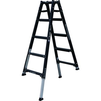アルインコ 伸縮脚立(ステップ幅広) ブラックカラー 150cm 最大使用質量100kg PRW150BK 1台 651-0424（直送品）