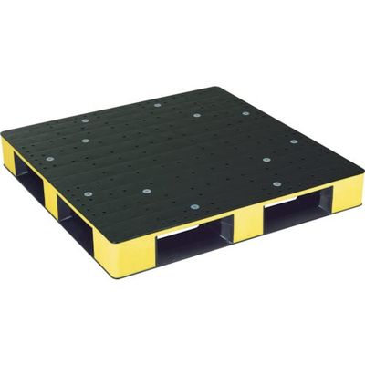 岐阜プラスチック工業 リス リサイクルパレット HBーD4・1111SCブラック/イエロー HBD41111SCBKY 1個（直送品）