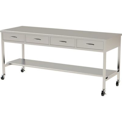 米澤器械工業 米澤 ステンレス作業台 片面引出付 間口1500×奥行600×高さ800 SUS-1500D3 1台 364-7636（直送品）