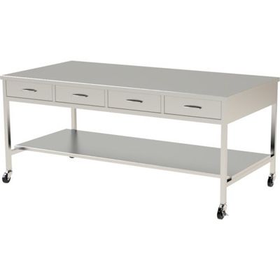 米澤器械工業 米澤 ステンレス作業台 両面引出付 間口1800×奥行900×高さ800 SUS-1800D8 1台 364-7635（直送品）