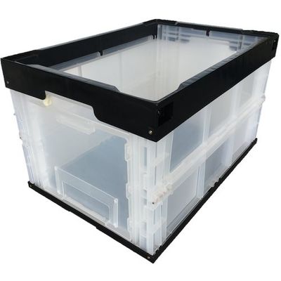 松本産業 オリコン 1面窓 50L ブラック/クリア CW50BLC 1セット(2個) 570-3261（直送品）