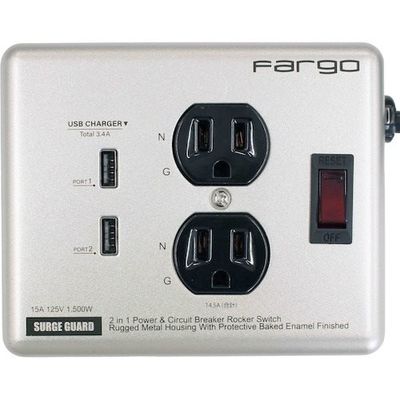 ファーゴ Fargo スチールタップ AC2個口 3.4A USB 2ポート シルバー PT410SV 1セット(20個) 562-7211（直送品）