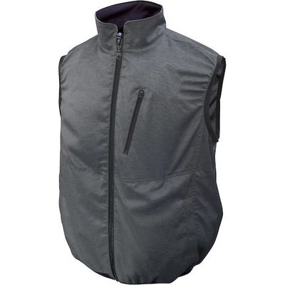 ブレイン 12V胸スイッチ式空調ベスト裏シルバーチタン加工MーLサイズ杢ブラック MESH-BR-1203 1個 553-1432（直送品）