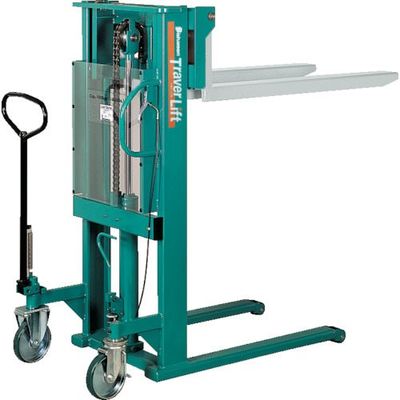 フォーク式リフター トラバーリフト(手動油圧式) 均等荷重800kg フォーク寸法1000mm ストローク1500mm ST80 1台（直送品）