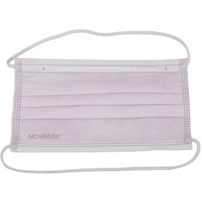 橋本クロス 橋本 HC不織布マスク ピンク 3層・頭掛け 50枚×40箱 HS103S-HL-P 1ケース(2000枚) 683-1143（直送品）