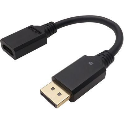 ホーリック DisplayPort→HDMI変換アダプタ 10cm DisplayPortオスーHDMIメス DPHAF-807BB 1個（直送品）
