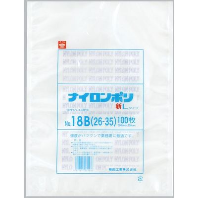福助工業 福助 ナイロンポリ 新Lタイプ NO.18B(26ー35) バラ100枚入 0985376 1袋(100枚) 690-2254（直送品）