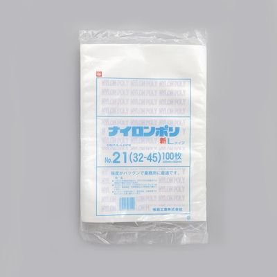 福助工業 福助 ナイロンポリ 新Lタイプ NO.21(32ー45) バラ100枚入 0985430 1袋(100枚) 690-2221（直送品）