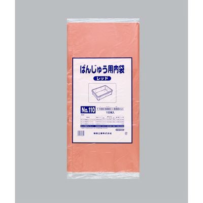 福助工業 福助 ばんじゅう用内袋 NO.110 レッド バラ100枚入 0976334 1袋(100枚) 690-2264（直送品）